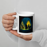 Close-up of the sleek NS-852 white glossy mug handle.